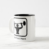 Tasse 2 Couleurs Logo Bodybuilder / Weightlifter personnalisable (Devant gauche)
