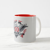 Tasse 2 Couleurs Logo de coureur du mile de JFK 50 (Devant droit)