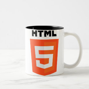 Tasse 2 Couleurs Logo de HTML 5