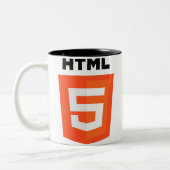 Tasse 2 Couleurs Logo de HTML 5 (Gauche)