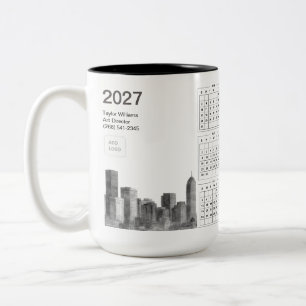 Tasse 2 Couleurs Logo de l'entreprise de la skyline de Denver 2027 