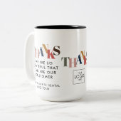 Tasse 2 Couleurs Logo de l'entreprise du client Merci de l'entrepri (Devant gauche)