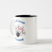Tasse 2 Couleurs Logo de l'équipe de Bowling personnalisée avec le (Devant gauche)