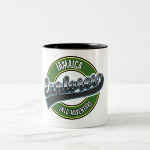 Tasse 2 Couleurs logo de l'explorateur de Jamaïque dans l'aventure