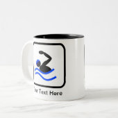 Tasse 2 Couleurs Logo de nage personnalisable (Devant gauche)