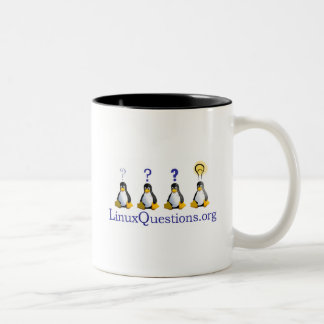 Tasse 2 Couleurs Logo de questions de Linux