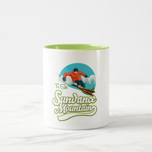 Tasse 2 Couleurs Logo de ski Sundance Mountains (Centre)
