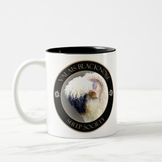 Tasse 2 Couleurs Logo de société de moutons du Valais Blacknose (Gauche)