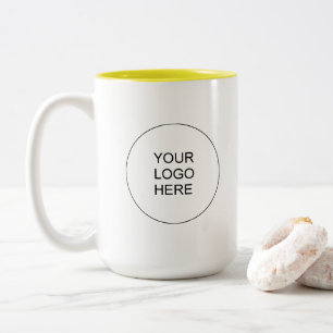 Tasse 2 Couleurs Logo de société jaune et blanc pour promotion de m
