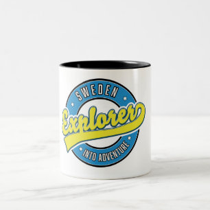Tasse 2 Couleurs logo de Sweden Explorer into Adventure.