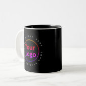 Tasse 2 Couleurs Logo d'entreprise moderne noir (Devant gauche)