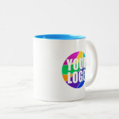 Tasse 2 Couleurs Logo d'entreprise promotionnel, bleu (Devant droit)