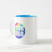 Tasse 2 Couleurs Logo d'entreprise promotionnel, bleu (Devant gauche)