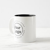 Tasse 2 Couleurs Logo d'entreprise simple blanc (Devant gauche)
