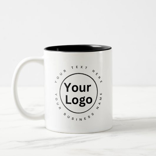 Tasse 2 Couleurs Logo d'entreprise simple blanc (Gauche)
