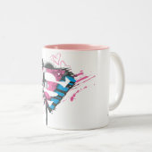 Tasse 2 Couleurs Logo des Coeurs Supergirl (Devant droit)