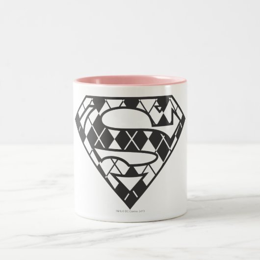 Tasse 2 Couleurs Logo du Jacquard noir Supergirl (Centre)