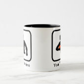 Tasse 2 Couleurs Logo du lecteur de rugby personnalisable (Centre)