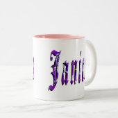 Tasse 2 Couleurs Logo du nom de Janice, (Devant droit)