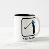 Tasse 2 Couleurs Logo Golfer personnalisable (Devant droit)