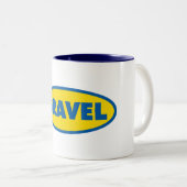Tasse 2 Couleurs Logo jaune Gravel Cycling (Devant droit)