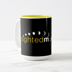 Tasse 2 Couleurs Logo Lune Jaune Noire Vue