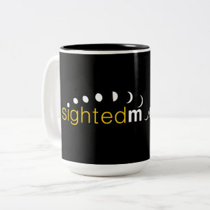 Tasse 2 Couleurs Logo Lune Jaune Noire Vue