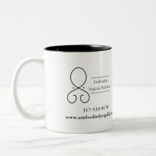 Tasse 2 Couleurs Logo minimaliste Yoga 11 oz à deux tons