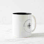 Tasse 2 Couleurs Logo moderne de boussole nautique (Devant droit)