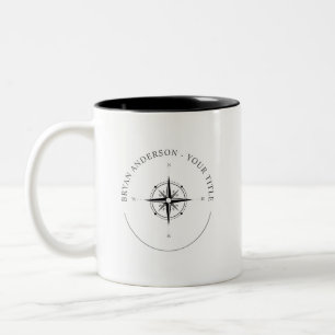 Tasse 2 Couleurs Logo moderne de boussole nautique