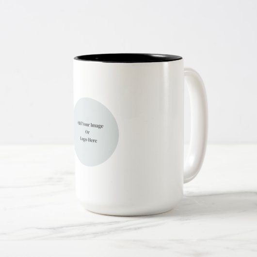 Tasse 2 Couleurs Logo ou image professionnelle personnalisée (Devant droit)