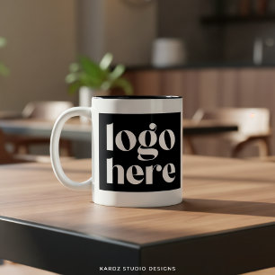 Tasse 2 Couleurs Logo personnalisé minimaliste noir blanc logo prom