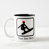 Tasse 2 Couleurs Logo Snowboarder personnalisable (Gauche)
