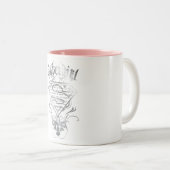 Tasse 2 Couleurs Logo super fille Fancy Silver (Devant droit)