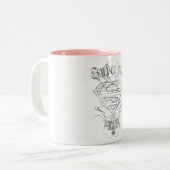 Tasse 2 Couleurs Logo super fille Fancy Silver (Devant gauche)