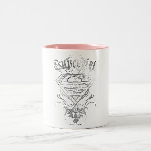 Tasse 2 Couleurs Logo super fille Fancy Silver (Centre)
