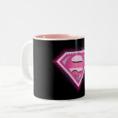 Tasse 2 Couleurs Logo Supergirl rose (Devant gauche)