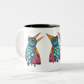 Tasse 2 Couleurs L'oiseau raconte la boue des oiseaux (Devant gauche)