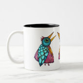 Tasse 2 Couleurs L'oiseau raconte la boue des oiseaux (Gauche)