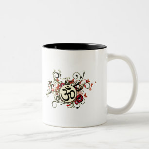 Tasse 2 Couleurs L'OM floral bouddhiste