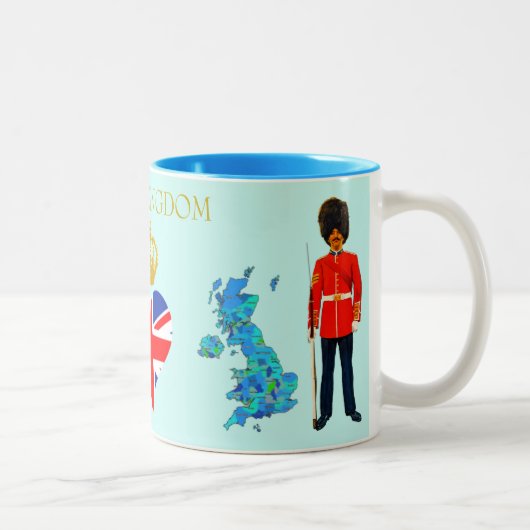 Tasse 2 Couleurs Londres, Angleterre, Royaume-Uni Heart Souvenir (Droit)