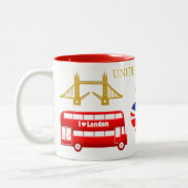 Tasse 2 Couleurs Londres, Angleterre, Royaume-Uni Heart Souvenir (Gauche)