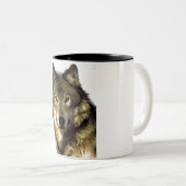 Tasse 2 Couleurs Lone Grey Wolf Look - Motivation du leadership (Devant droit)