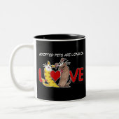 Tasse 2 Couleurs Longue sur Love-Cat et Chien (Gauche)