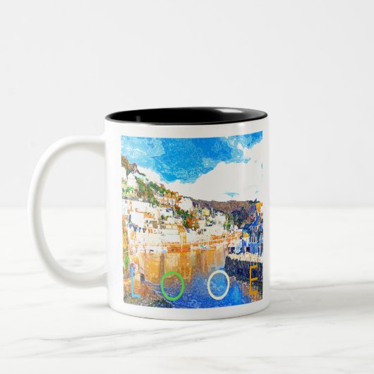 Tasse 2 Couleurs Looe - Cornwall UK (Gauche)