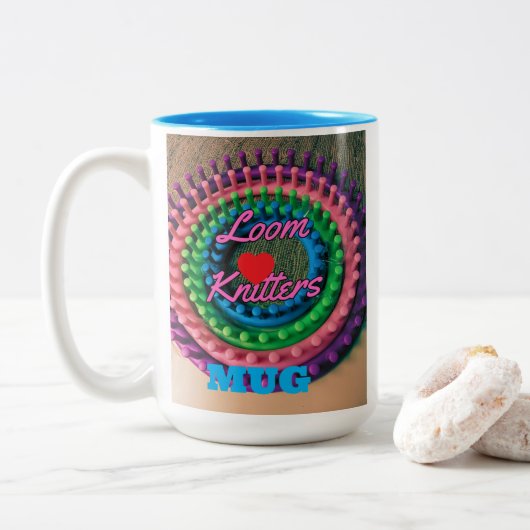 Tasse 2 Couleurs Loom Knitters (Avec donut)