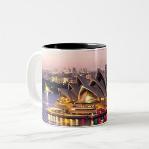 Tasse 2 Couleurs L'Opéra de Sydney en soirée