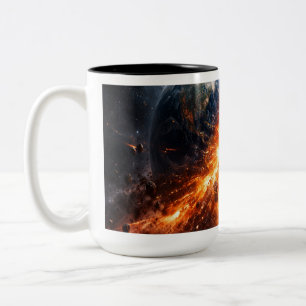 Tasse 2 Couleurs Lorsque Deux Planètes Collident