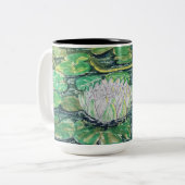 Tasse 2 Couleurs Lotus blanc et nénuphars (Devant gauche)