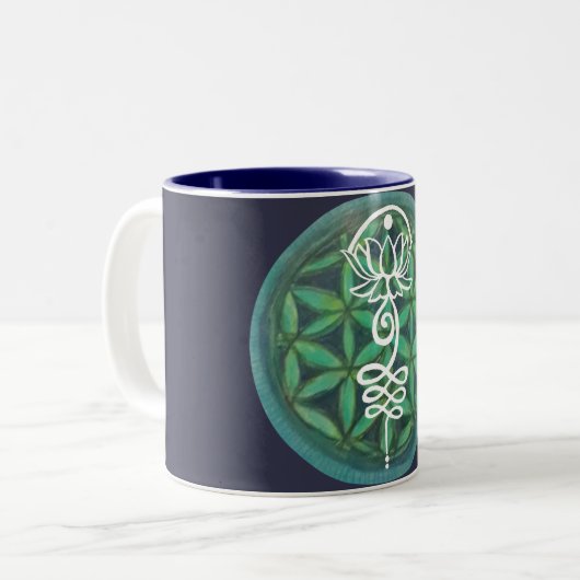 Tasse 2 Couleurs Lotus Unalome (Devant gauche)